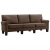 3-osobowa sofa, brązowa, tapicerowana tkaniną