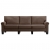 3-osobowa sofa, brązowa, tapicerowana tkaniną