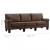 3-osobowa sofa, brązowa, tapicerowana tkaniną