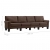 4-osobowa sofa, brązowa, tapicerowana tkaniną