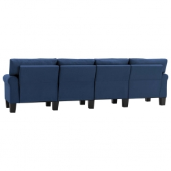 4-osobowa sofa, niebieska, tapicerowana tkaniną