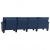 4-osobowa sofa, niebieska, tapicerowana tkaniną