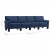 4-osobowa sofa, niebieska, tapicerowana tkaniną