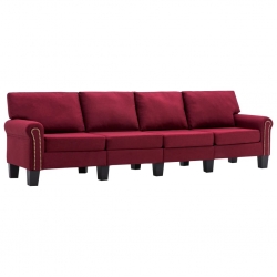 4-osobowa sofa, kolor czerwonego wina, tapicerowana tkaniną