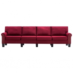 4-osobowa sofa, kolor czerwonego wina, tapicerowana tkaniną