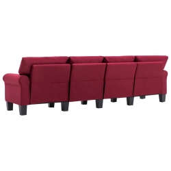 4-osobowa sofa, kolor czerwonego wina, tapicerowana tkaniną