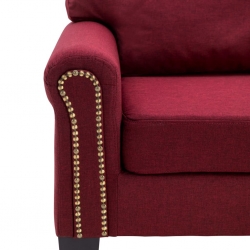 4-osobowa sofa, kolor czerwonego wina, tapicerowana tkaniną