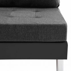 Sofa modułowa, sztuczna skóra, czarna