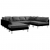 Sofa modułowa, sztuczna skóra, czarna