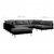 Sofa modułowa, sztuczna skóra, czarna
