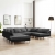 Sofa modułowa, sztuczna skóra, czarna