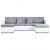 4-osobowa sofa rozkładana, tapicerowana sztuczną skórą, biała