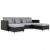 4-osobowa sofa rozkładana, tapicerowana sztuczną skórą, czarna