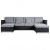 4-osobowa sofa rozkładana, tapicerowana sztuczną skórą, czarna