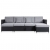 4-osobowa sofa rozkładana, tapicerowana sztuczną skórą, czarna