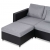 4-osobowa sofa rozkładana, tapicerowana sztuczną skórą, czarna