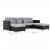 4-osobowa sofa rozkładana, tapicerowana sztuczną skórą, czarna