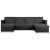 4-osobowa sofa rozkładana, tapicerowana sztuczną skórą, czarna