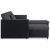 4-osobowa sofa rozkładana, tapicerowana sztuczną skórą, czarna