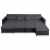 4-osobowa sofa rozkładana, tapicerowana sztuczną skórą, czarna