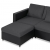 4-osobowa sofa rozkładana, tapicerowana sztuczną skórą, czarna