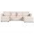 4-osobowa sofa rozkładana, tkanina, kolor kremowy
