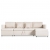4-osobowa sofa rozkładana, tkanina, kolor kremowy