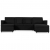 4-osobowa sofa rozkładana, obita tkaniną, czarna