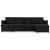4-osobowa sofa rozkładana, obita tkaniną, czarna