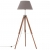 Lampa podłogowa na trójnogu, brązowo-szara, tek, 141 cm