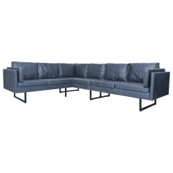 Sofa narożna, szara, sztuczna skóra zamszowa