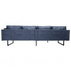 Sofa narożna, szara, sztuczna skóra zamszowa