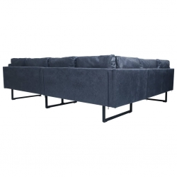 Sofa narożna, szara, sztuczna skóra zamszowa