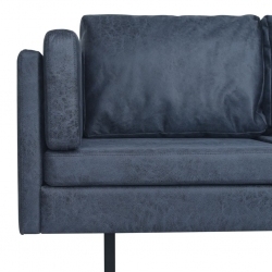 Sofa narożna, szara, sztuczna skóra zamszowa