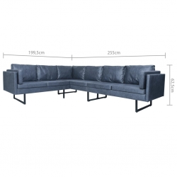 Sofa narożna, szara, sztuczna skóra zamszowa