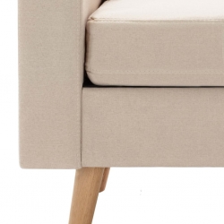 2-osobowa sofa, kremowa, tapicerowana tkaniną