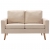 2-osobowa sofa, kremowa, tapicerowana tkaniną