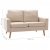 2-osobowa sofa, kremowa, tapicerowana tkaniną