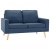 2-osobowa sofa, niebieska, tapicerowana tkaniną