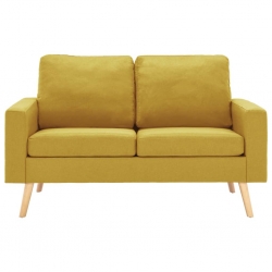 2-osobowa sofa, żółta, tapicerowana tkaniną