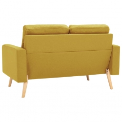 2-osobowa sofa, żółta, tapicerowana tkaniną