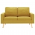 2-osobowa sofa, żółta, tapicerowana tkaniną