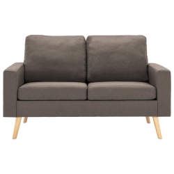 2-osobowa sofa, kolor taupe, tapicerowana tkaniną