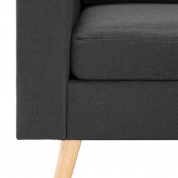 3-osobowa sofa z podnóżkiem, ciemoszara, tapicerowana tkaniną