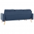 3-osobowa sofa z podnóżkiem, niebieska, tapicerowana tkaniną