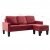 3-osobowa sofa z podnóżkiem, winna czerwień, sztuczna skóra