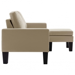 3-osobowa sofa z podnóżkiem, cappuccino, sztuczna skóra