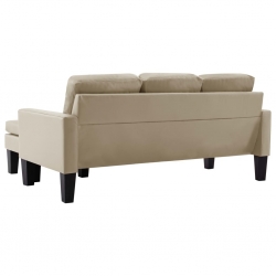 3-osobowa sofa z podnóżkiem, cappuccino, sztuczna skóra