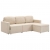3-osobowa, rozkładana sofa modułowa, kremowa, tkanina