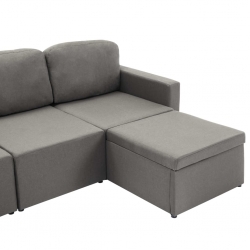 3-osobowa kanapa modułowa, taupe, tkanina